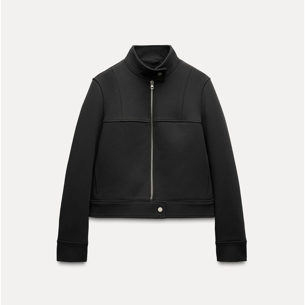 Zara NWT XS  Neoprene effect jacket
